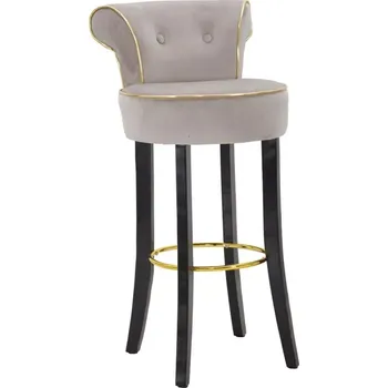 Barová židle Sametová barová židle Luxy šedá