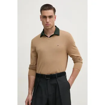 Pánský svetr Bavlněný svetr Tommy Hilfiger černá barva, lehký, MW0MW14745 82X, vel. M