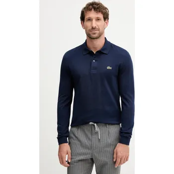 Pánské oblečení Bavlněné tričko s dlouhým rukávem Lacoste PH4013 námořnická modř 59X, vel. XXL