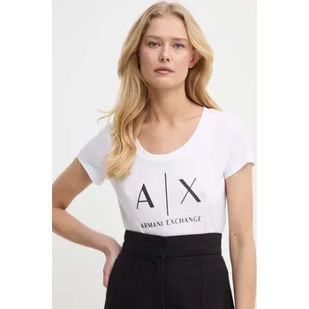 Bavlněné tričko Armani Exchange bílá barva, 8NYT70 YJ16Z NOS 8NYT70.YJ16Z 00X, vel. XS