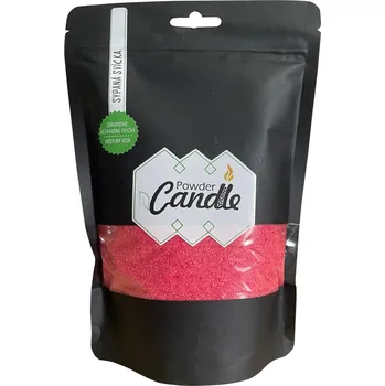 Svíčka Barevná sypaná svíčka PowderCandle 100 hodin – červený vosk