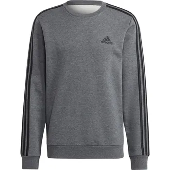Pánský svetr adidas Essentials 3-Stripes Fleece Sweatshirt Mens Dark Grey XL