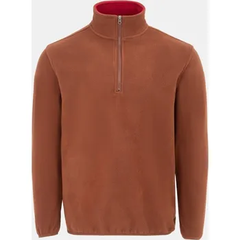 Pánská casual bunda Donnay Quarter Zip Fleece Jacket Mens Brown 2X Large