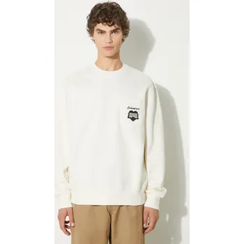 Pánská mikina Mikina Carhartt WIP Heart Train Pocket Sweat pánská, béžová barva, hladká, I033932.D6XX, L, 01X