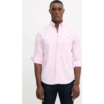 Pánská košile Bavlněná košile Tommy Hilfiger MW0MW35774 růžová 03X, vel. M