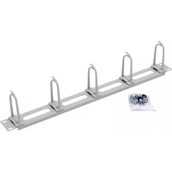 modulární přístroj a rozvaděč Triton RAC-VP-X16-A1 Vyvazovací panel, optický, 1U, 6× háček velký zacvak. pro čtvrerc. otvor 9×9, oválné otvory, šedý RAC-VP-X16-A1