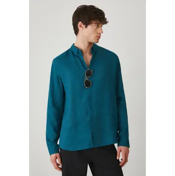 Pánská košile Lněná košile Medicine RS25.KDM071 tyrkysová 67X, vel. XXL