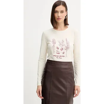 Tričko s dlouhým rukávem Weekend Max Mara RENOIR 2525946032600 béžová 01B, vel. XS