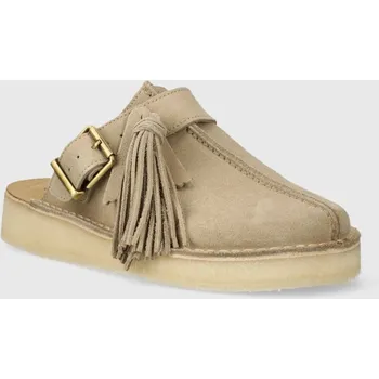 Dámské pantofle Semišové pantofle Clarks Originals Trek Mule, 39, béžová, 08X