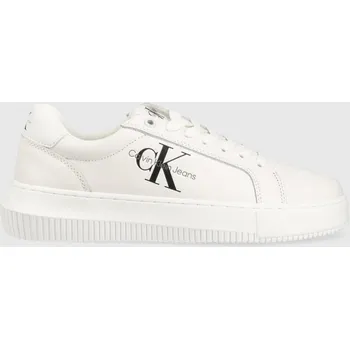 Dámské tenisky Kožené tenisky Calvin Klein Jeans CHUNKY CUPSOLE MONO LTH WN černá barva, YW0YW00823 00A, EUR 36