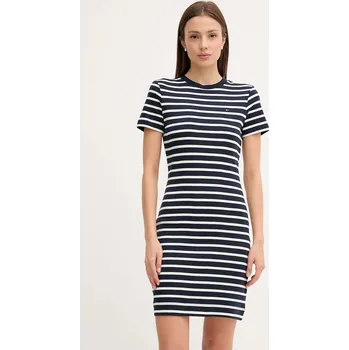Dámské šaty Bavlněné šaty Tommy Hilfiger červená barva, mini, WW0WW42721 59C, vel. S