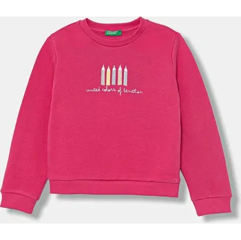 Chlapecká mikina Bavlněná mikina United Colors of Benetton 3J70G10JR.P.seasonal růžová 42X, vel. 104