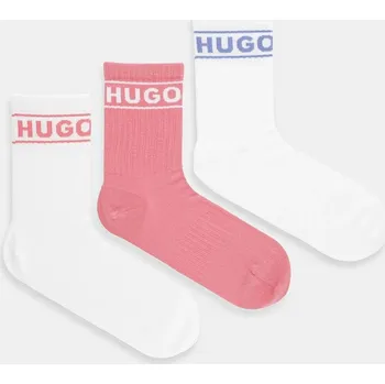 Dámské ponožky Ponožky HUGO 3P QSRIB SPORTY CC W 3-pack dámské, bílá barva, 50517669 00C, vel. 35-38
