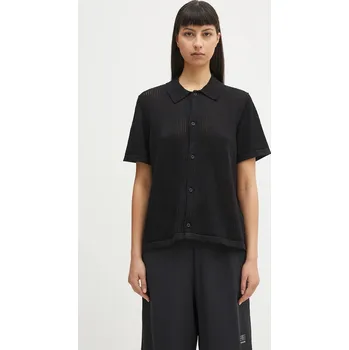 Pánská košile Bavlněná košile Carhartt WIP W’ S/S Temple Knit Shirt, L, černá, 99X