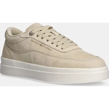 Pánská obuv Nubukové tenisky Tommy Hilfiger MODERN COURT SNEAKER NUBUCK FW0FW08462 béžová 12X, EUR 41