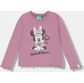 Chlapecké tričko Dětské bavlněné tričko s dlouhým rukávem United Colors of Benetton 3ATNG10L2.P.Seasonal růžová 30X, vel. 116