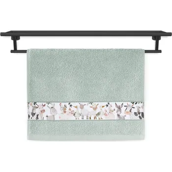 Dětský ručník RUJANA 30x50 Veselá farma zelenošedá 400g