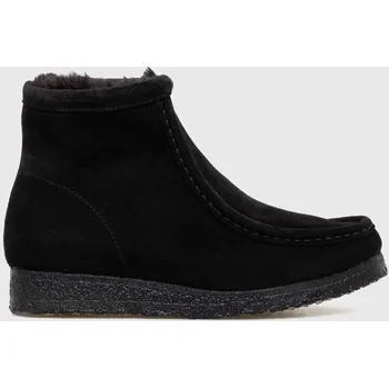 Dámské kozačky Semišové boty Clarks Wallabee Hi, 36, černá, 99X