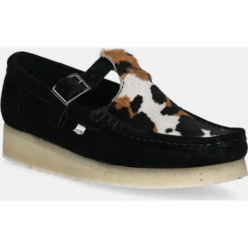 Dámské mokasíny Semišové mokasíny Clarks Originals Wallabee T Bar, 40, černá, 99X