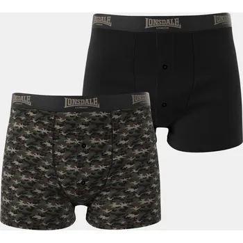 Boxerky Lonsdale 2 Pack Boxer pánské šortky Camo Khaki L