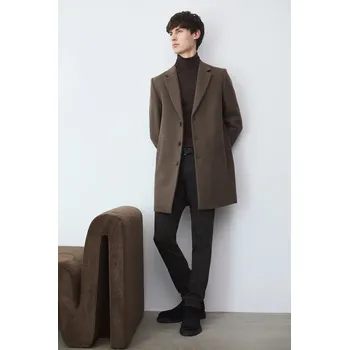 Dámský kabát Kabát s příměsí vlny Medicine hnědá barva RW25-KPM501 84M, vel. XXL