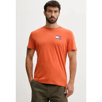 Bavlněné tričko Tommy Jeans pánské, béžová barva, s potiskem, DM0DM20740 23A, vel. L