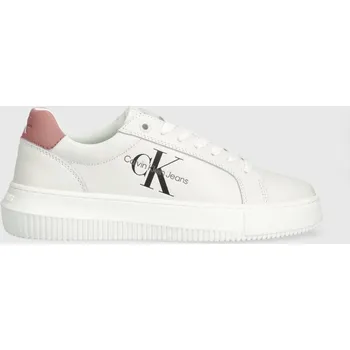 Dámské tenisky Kožené tenisky Calvin Klein Jeans CHUNKY CUPSOLE MONO LTH WN YW0YW00823 bílá 00J, EUR 36