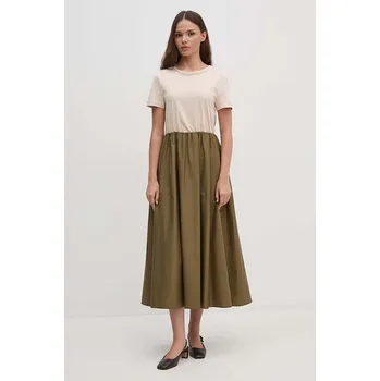 Dámské šaty Bavlněné šaty Sandro Ferrone SFS7XBDMARGOT béžová 02X, vel. 36