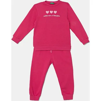 Dětská bavlněná tepláková souprava United Colors of Benetton 3J68GK00S.G.P.seasonal růžová 42X, vel. 104