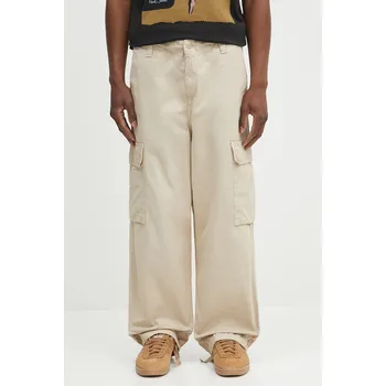 Pánské kalhoty Bavlněné kalhoty Carhartt WIP Kade Cargo pánské, béžová barva, ve střihu cargo, I035564.G1GD, 33, 80X