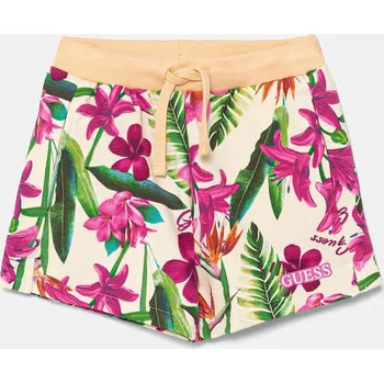 Chlapecké kraťasy Dětské bavlněné šortky Guess béžová barva, vzorované, nastavitelný pas, K5GD05 KA6R4 K5GD05.KA6R4.PPYA 01X, vel. 96-104