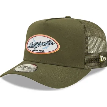 Kšiltovka kšiltovka New Era 9FO AF Oval State Trucker Branded - New Olive/Yellow one size