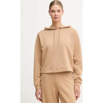 Dámská mikina Mikina Guess PEONY dámská, béžová barva, s kapucí, hladká, V5YQ04 KBSL2 V5YQ04.KBSL2 80X, vel. XL