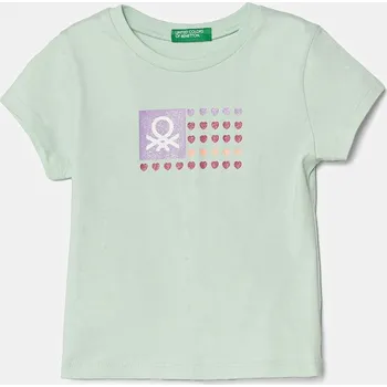 Chlapecké tričko Dětské bavlněné tričko United Colors of Benetton zelená barva, 3I1XG10HU 3I1XG10HU.P.Seasonal 07X, vel. 82