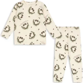 Chlapecké pyžamo Dětské pyžamo Konges Sløjd BASIC BLOUSE/PANTS SET GOTS KS104214.9BYA béžová 01A, vel. 104