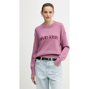 Dámský svetr Bavlněný svetr Calvin Klein Jeans LV047C311G růžová 34X, vel. S