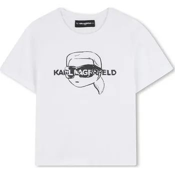 Dětská móda Dětské bavlněné tričko Karl Lagerfeld Z30943.114.150 bílá 00X, vel. 126