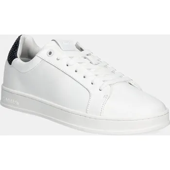 Pánská móda Kožené sneakers boty Calvin Klein LOW TOP LACE UP WOVEN HM0HM01767 bílá 00A, EUR 42