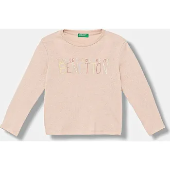 Dětské bavlněné tričko s dlouhým rukávem United Colors of Benetton 3I9WG10JS.P.seasonal růžová 03X, vel. 98