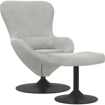 Křeslo Křeslo relaxační, vajíčko, s taburetem, světle šedá, JOJO