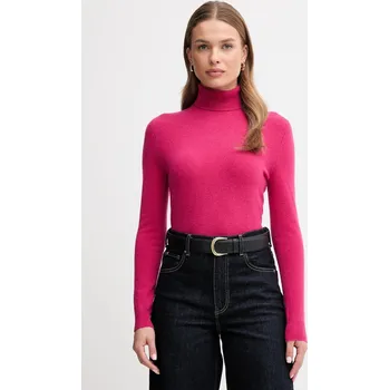 Dámský svetr Vlněný svetr United Colors of Benetton dámský, šedá barva, s golfem, 1002D2348 42X, vel. S