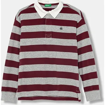 Chlapecké tričko Dětská bavlněná polokošile United Colors of Benetton 33CKC301X.G.seasonal šedá 09X, vel. 130