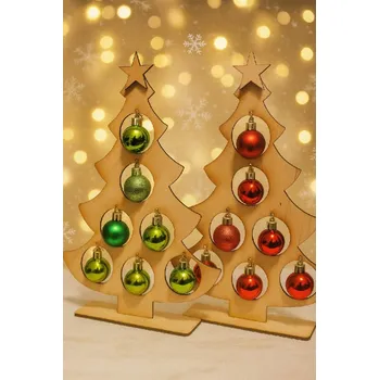 Vánoční dekorace Dary dřeva Dřevěný stromeček na baňky