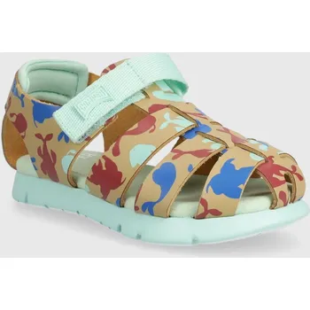 Dívčí sandály Dětské kožené sandály Camper zelená barva K800489.K. 70X, EUR 25