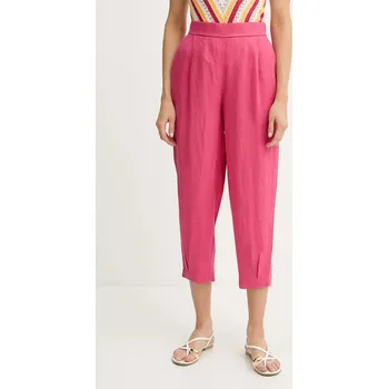 Dámské kalhoty Lněné kalhoty United Colors of Benetton 4AGHDF08L růžová 42X, vel. S