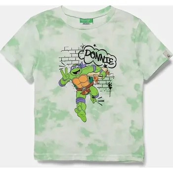 Dětská móda Dětské bavlněné tričko United Colors of Benetton 3ORKG10JD.P.Seasonal zelená 07X, vel. 82