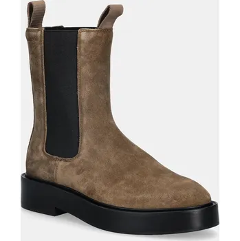 Dámská zimní obuv Semišové kotníkové boty Calvin Klein CONVAVE WELT CHESEA SUEDE YW0YW01969 hnědá 82X, EUR 40