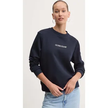 Dámská mikina Mikina Guess Jeans dámská, tmavomodrá barva, s aplikací, W4YQ10 KC811 W4YQ10.KC811 59X, vel. XS