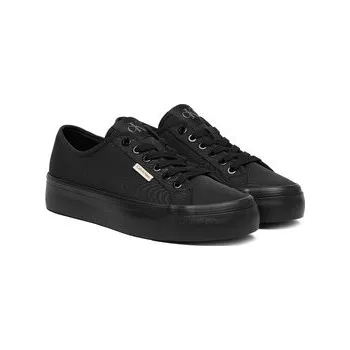 Dámské tenisky Sneakersy Calvin Klein Vulc Flatform Lace Up Moire YW0YW02012 Černá 38