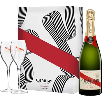 G.H. Mumm Cordon Rouge Brut se 2 sklenicemi 12,5% 0,75l (darčekové balenie 2 poháre)